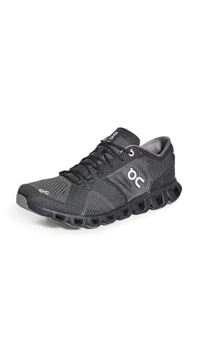 On Men's Cloud X Sneakers, Black/Asphalt, 7.5 Medium US