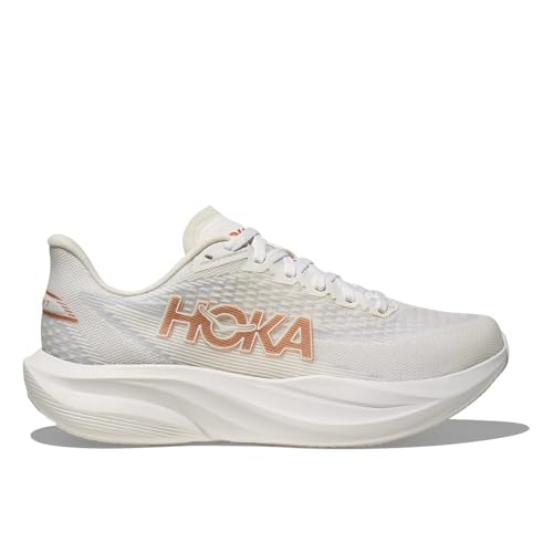 Hoka Women's Mach 7 Sneaker, Frost/Rose Gold, 9.5