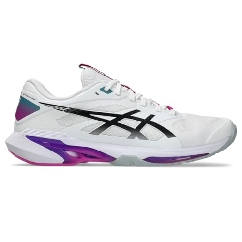 ASICS Men's Solution Speed FlyteFoam 4 Tennis Shoes, 14, White/Digital Sakura