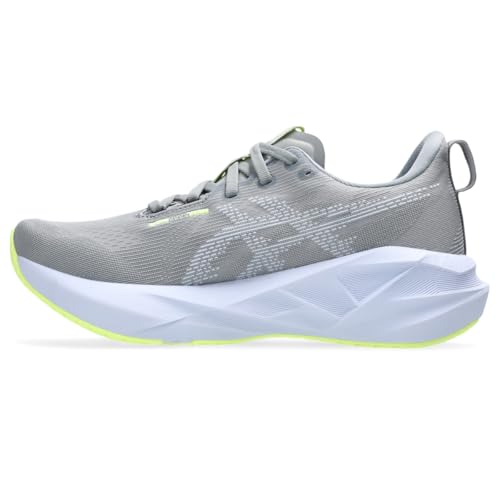 ASICS Women's NOVABLAST 5 Running Shoe, 7.5, Gravel/Blue Fade