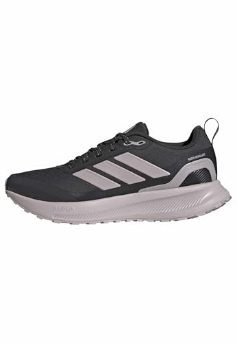 adidas Women's Run Falcon 5 Trail, Carbon/Ice Purple/Black, 10