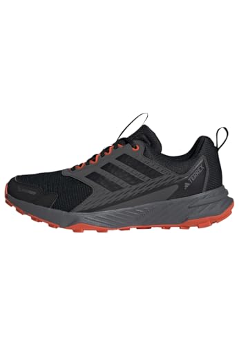 adidas Men's Terrex Tracefinder 2 Climaproof Trail Running, Black/Black/Semi Impact Orange, 12