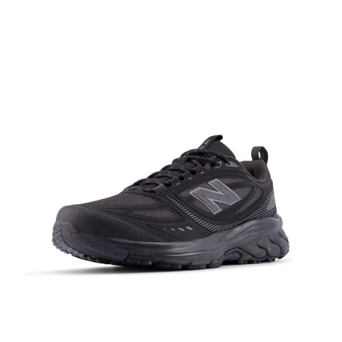 New Balance Men's 410 V9 Trail Running Shoe, Black/Neptune Grey, 13