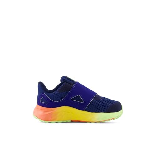 New Balance Kid's Fresh Foam Arishi V4 Hook & Loop Running Shoe, Blue Oyster/Afterglow, 2 Infant
