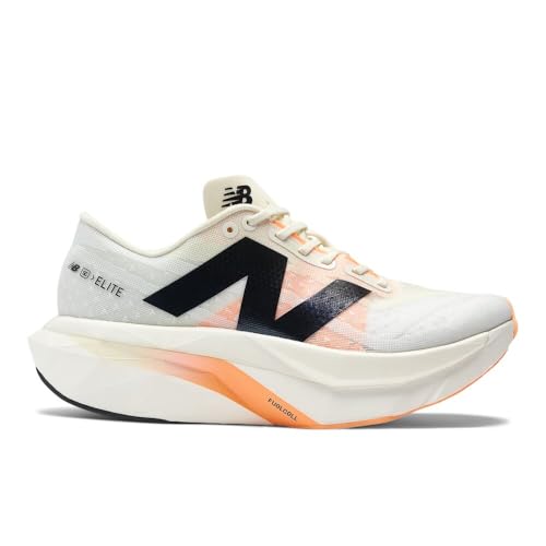 New Balance Women's FuelCell SuperComp Elite V4 Running Shoe, White/Angora/Hot Mango, 9 M