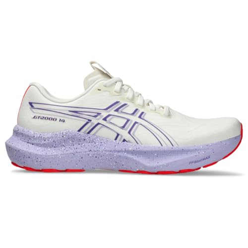ASICS Women's GT-2000 14 Running Shoes, 13, Cream/EDO Purple