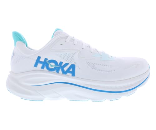 HOKA Clifton 10 Mens Shoes Size 10, Color: White/Skyward Blue - product image