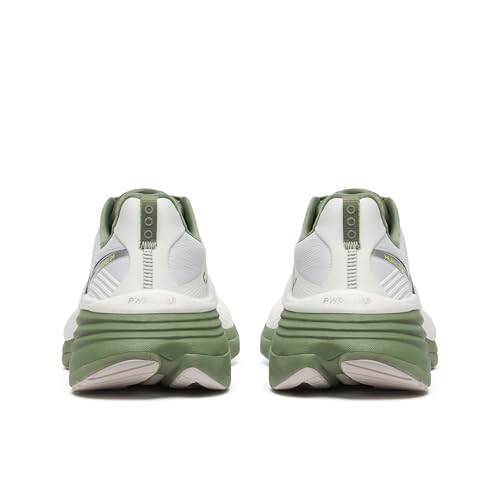 Saucony Men's Hurricane 24 Sneaker, White/Olivine, 10.5