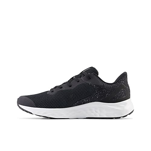 New Balance KIds Arishi Fresh Foam v4 Sneaker, BLACK/WHITE/SILVER METALLIC, 4 XW Big Kid (8-12 Years)
