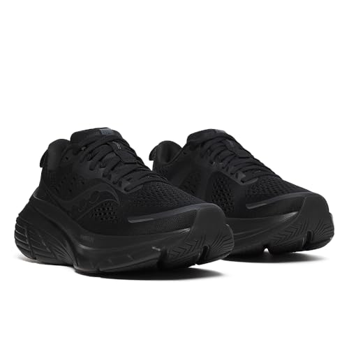 Saucony Women's Guide 18 Sneaker, Black/Black/Black, 11.5