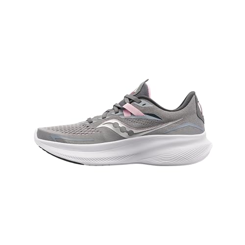 Saucony Women's Ride 15 Sneaker, Alloy/Quartz, 10 Wide