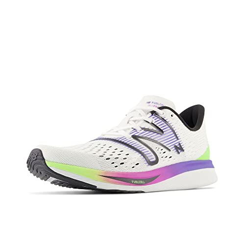 New Balance Women's FuelCell SuperComp Pacer V1 Running Shoe, White/Electric Indigo/Thirty Watt, 6.5 W