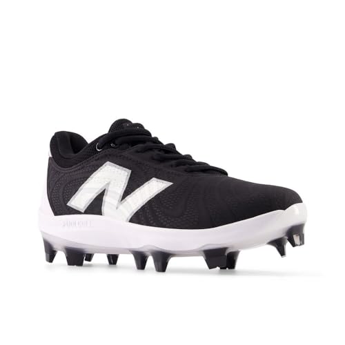 New Balance Women's FuelCell Fuse V4 Molded Softball Shoe, Black/Optic White, 9 M