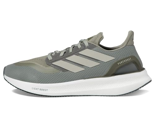 Adidas Men's Pureboost 5, Silver Pebble/Wonder Beige/Olive Strata, 11.5
