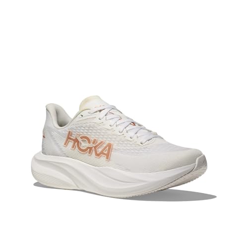 Hoka Women's Mach 7 Sneaker, Frost/Rose Gold, 9.5