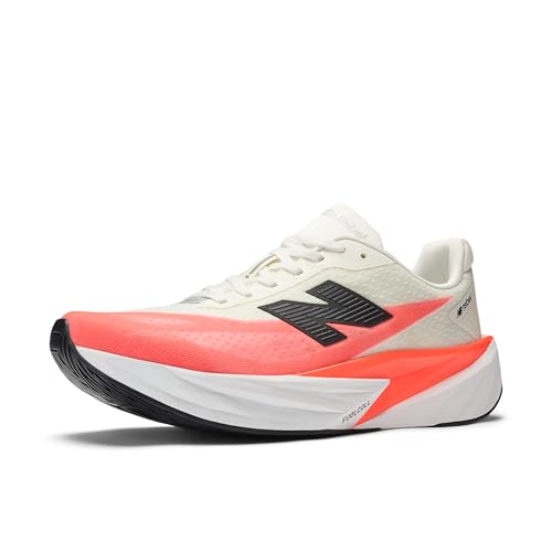 New Balance Men's FuelCell Rebel V5 Running Shoe, Urgent Red/White/Sea Salt, 9.5 M