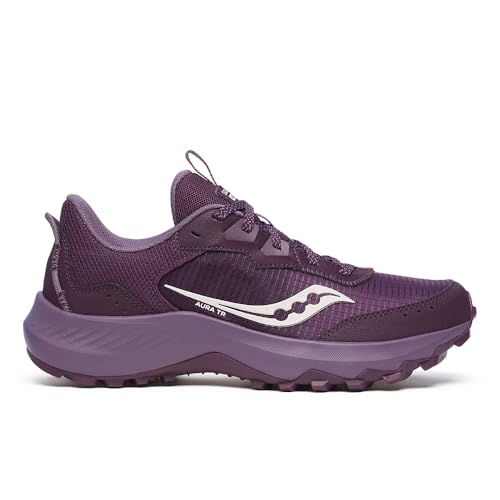 Saucony Women's Aura Tr Hiking Shoe, Plum/Pearl, 7.5