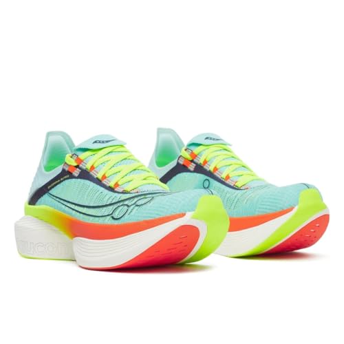 Saucony Unisex Endorphin Elite 2 Running Shoe, Splash/Fire, 10.5