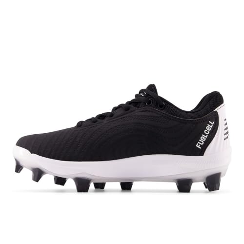 New Balance Women's FuelCell Fuse V4 Molded Softball Shoe, Black/Optic White, 9 M