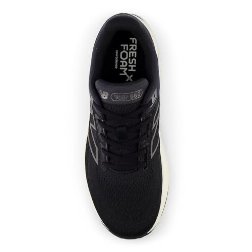 New Balance Men's Fresh Foam X 860 V14 Running Shoe, Black/Phantom/Sea Salt, 12 M