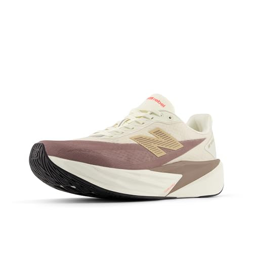 New Balance Women's FuelCell Rebel V5 Running Shoe, Angora/Earth Shadow/Sea Salt, 9.5 M