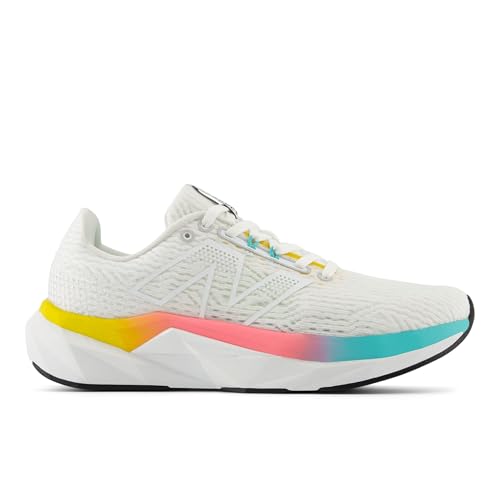 New Balance Women's FuelCell Propel V5 Running Shoe, White/Cyber Jade/Ginger Lemon, 8.5