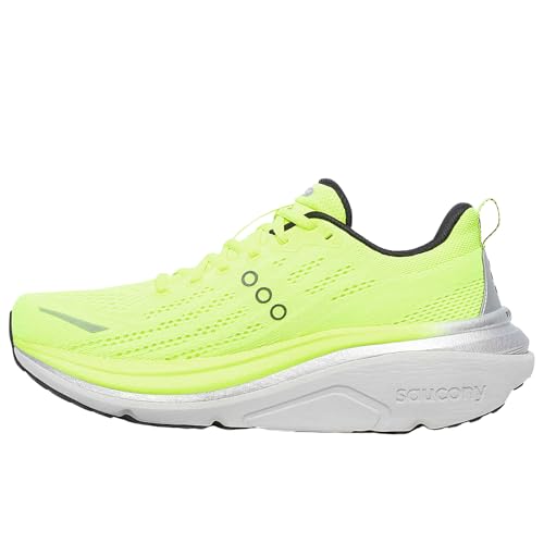 Saucony Men's Hurricane 25 Sneaker, Citron/Black, 10.5