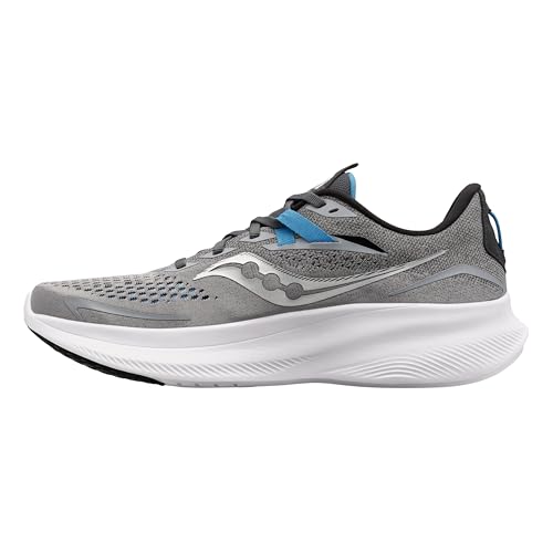 Saucony Men's Ride 15 Sneaker, Alloy/Topaz, 11
