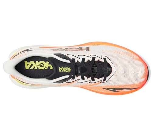 HOKA Mens Mach X 3 White/Neon Tangerine Size 10 US