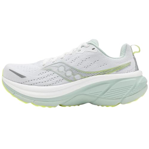 Saucony Women's Hurricane 25 Sneaker, White/Mist, 7.5