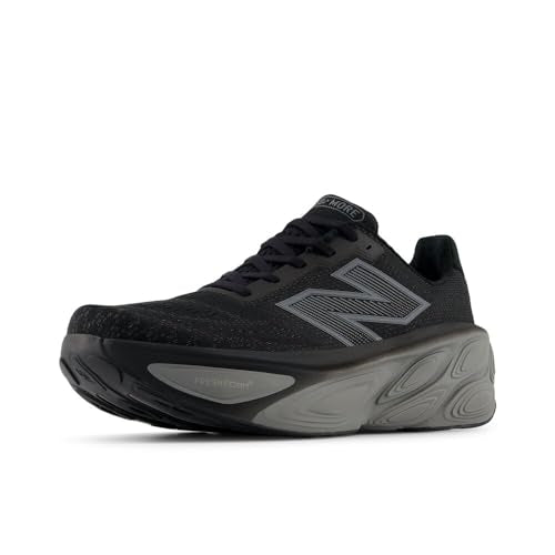 New Balance Men's Fresh Foam X More V5 Running Shoe, Black/Linen/Silver Metallic, 10