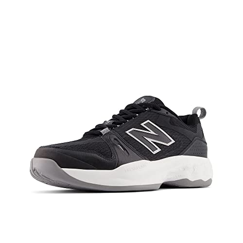 New Balance Men's Fresh Foam X 1007 V1 Tennis Shoe, Black/Grey, 9 XW