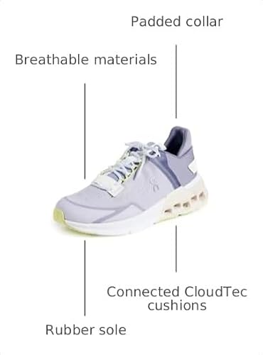 On Women's Cloudnova Flux Sneakers, Fade | Moon, Purple, 11 Medium US