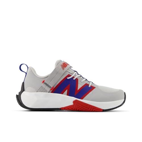 New Balance Kid's FuelCell Play V1 Hook and Loop Running Shoe, Raincloud/Team Royal/Team Red, 1 M Little Kid