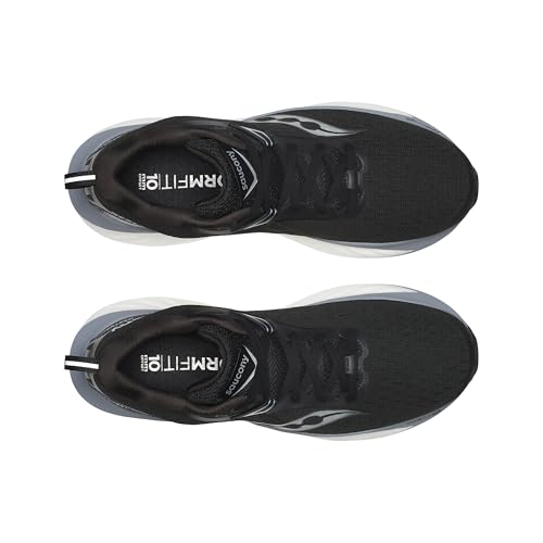 Saucony Men's Triumph 22 Sneaker, Black/White, 12.5