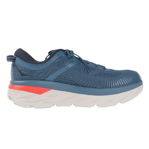 HOKA ONE ONE Mens Bondi 7 Textile Synthetic Real Teal Outer Space Trainers 7.5 US