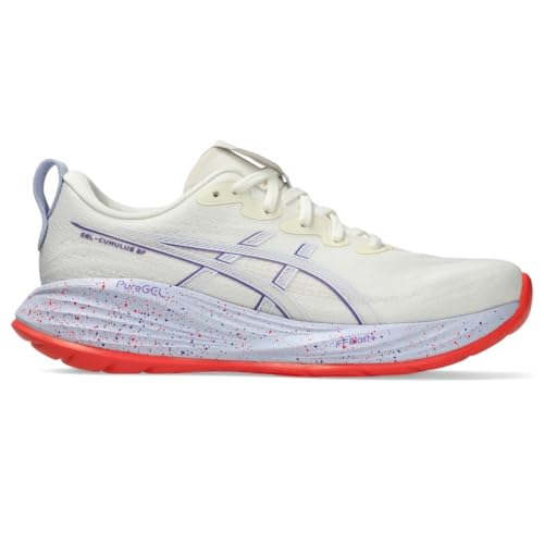 ASICS Women's Gel-Cumulus 27 Tokyo Running Shoes, 12, Cream/EDO Purple