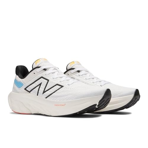 New Balance Kid's Fresh Foam X 1080 V13 Running Shoe, White/Coastal Blue/Ginger Lemon, 3.5 W Big Kid