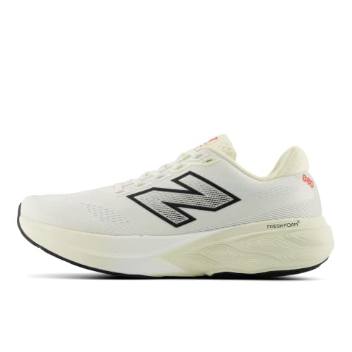 New Balance Men's Fresh Foam X 880v15 Running Shoe, Angora/Neo Flame, 10.5 W