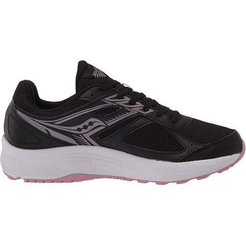 Saucony Women's Cohesion 14 Running Shoe, Black/Pink, 10.5 Wide