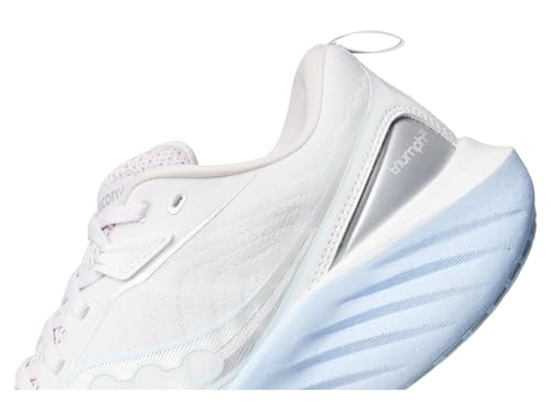 Saucony Women's Triumph 22 Running Shoe, White/Ice melt, 5 Medium