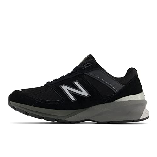 New Balance Women's Made in US 990 V5 Sneaker, Black/Silver, 5 N US