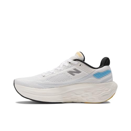 New Balance Kid's Fresh Foam X 1080 V13 Running Shoe, White/Coastal Blue/Ginger Lemon, 3.5 W Big Kid