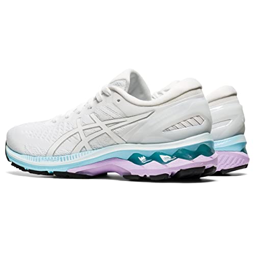 ASICS Women's Gel-Kayano 27 Running Shoe, White/Pure Silver - 7.5