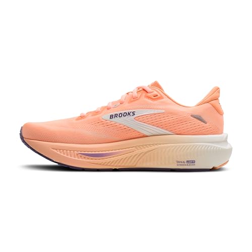 Brooks Women’s Ghost 18 Neutral Running & Walking Shoe - Peach/Grape/Coconut - 8 Medium