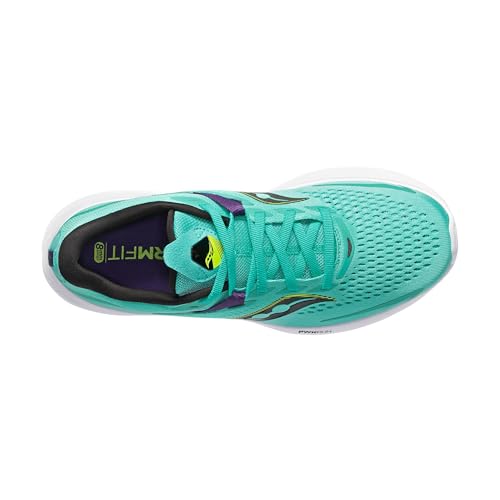 Saucony Women's Ride 15 Sneaker, Cool Mint/Acid, 11