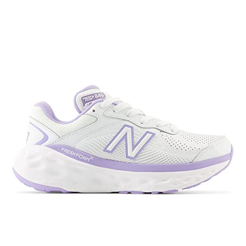 New Balance Women's Fresh Foam X 840F V1 Walking Shoe, White/Lilac Glo/White, 6 M