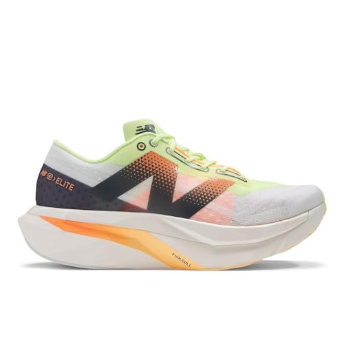 New Balance Men's FuelCell SuperComp Elite V4 Running Shoe, White/Bleached Lime Glo/Hot Mango, 7 W - alternate view 3