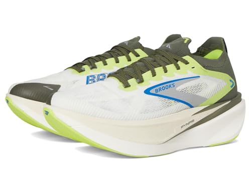 Brooks Men's Hyperion Max 3 Blanc/Acid Lime/Blue 12.5 Medium