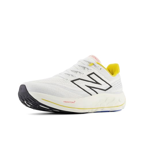 New Balance Men's Fresh Foam X Vongo V6 Running Shoe, White/Ginger Lemon/Black, 7.5 M